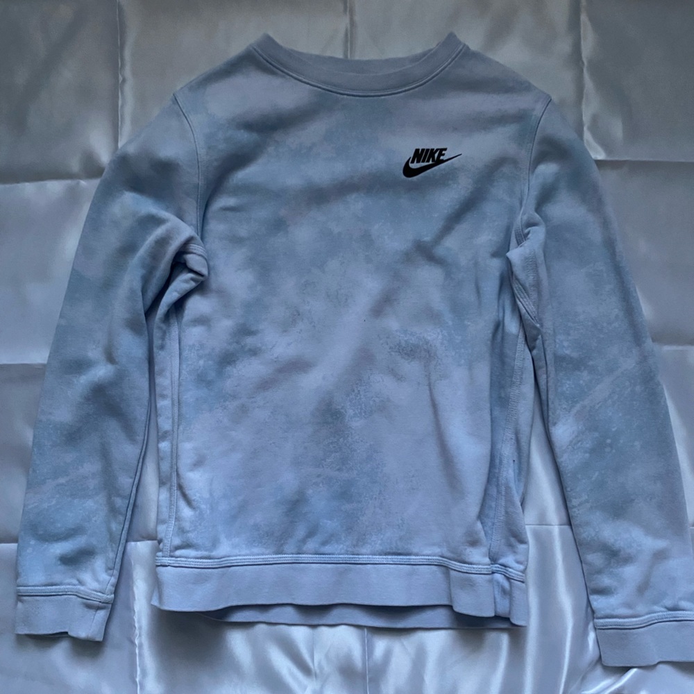 Medium Blue Tie Dye Nike Crewneck